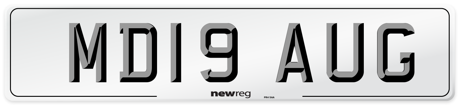 MD19 AUG Number Plate from New Reg